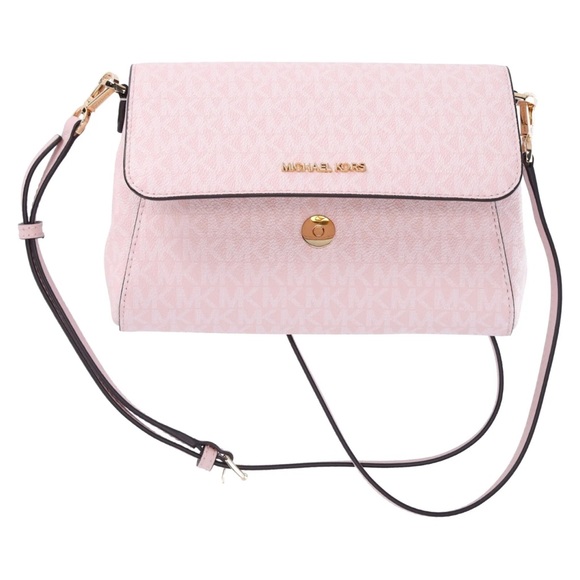 Michael Kors Jet Set Medium Convertible Pouchette Crossbody Light Powder Blush - Picture 2 of 6